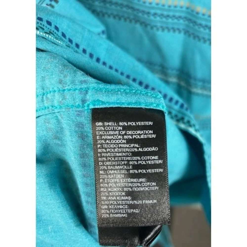 The North Face Men's Size Large Teal Stripe‎ Long Sleeve Button Casual Shirt Top